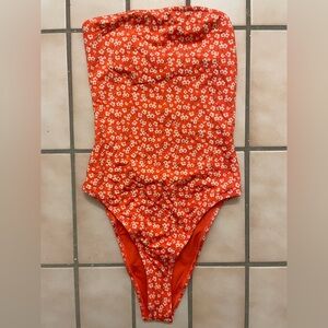 Rhythm Floral Strapless One Piece Swimsuit
